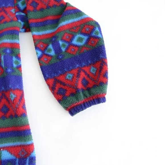 Vintage Metro Express Fleece Southwestern Geometric Aztec Pullover Sweater M - Picture 6 of 12